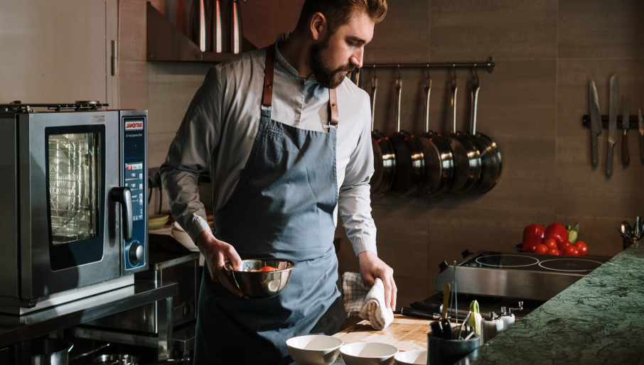 chef in de keuken